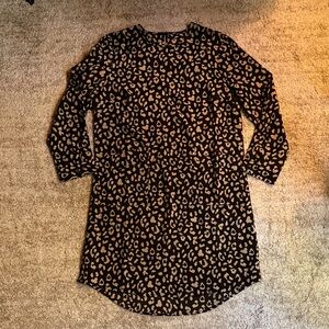 Leopard Print Long Sleeve Dress